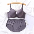 thumbnail image 2 of SROBPTY Womens Plus Size Bras Solid Solid Thin Underwire Push Up Set with Panty Cup C Brassiere for Daily Wear, 2 of 5