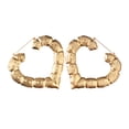 thumbnail image 2 of SmartBy 1 Pair Exaggerated Women Ear Hoop Hollow Out Polished Bamboo Joint Alloy Electroplated Ear Decoration Jewelry Lady Prom Party Hanging Earring, 2 of 7