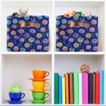 thumbnail image 6 of Yayeee 2 Pack Canvas Storage Basket with Handles for Shelves Fabric Bins Closet Organizer, Blue Colorful Candies, 6 of 8