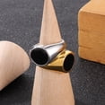 thumbnail image 2 of Men Ring Gold Tone Titanium Steel Polished Fashion Band Classic Style Durable Everyday Wear Sizes Six 7 8 9 10, 2 of 9