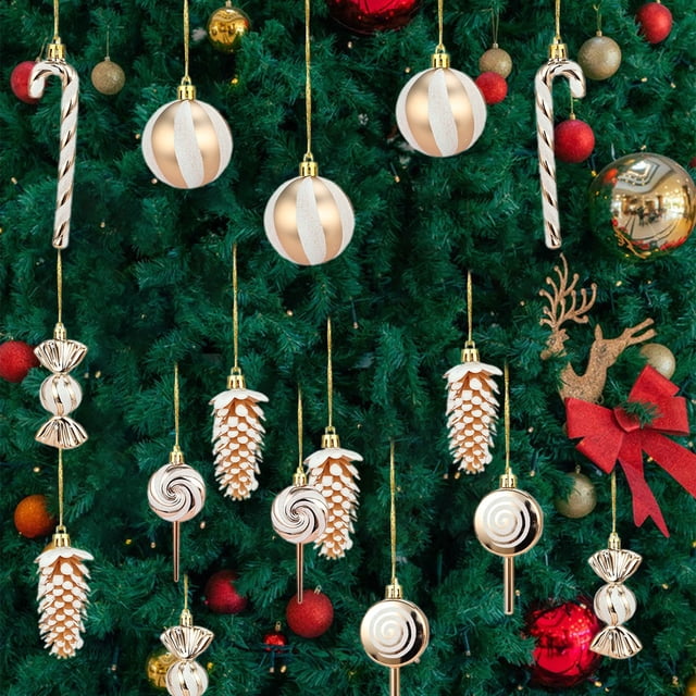 15 Pcs Christmas Baubles Christmas Tree Baubles Holiday Decorations Party Decorations Christmas Tree Decorations Pinecones Christmas Baubles