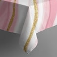 thumbnail image 5 of Pink White Gold Marble Pattern Square Tablecloth,Waterproof Square Table Cover,Wipeable Spillproof Washable Table Cover for Home Kitchen Party Decor 42"X42"(107x107cm), 5 of 6
