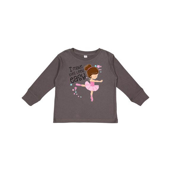 Inktastic I Make This Look Easy- ballerina dancing Boys or Girls Long Sleeve Toddler T-Shirt