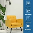 thumbnail image 7 of Spaco Modern Upholstered Comfy Accent Chair Single Sofa with Rubber Wood, Thick Padded Cozy Lounge Chair, Leisure Sofa Chair for Living Room, Bedroom, Dorm, Yellow, 7 of 7