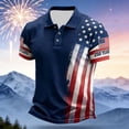thumbnail image 3 of JIAYUE Mens Polo Shirts Patriotic Turndown Collar Button Front Short Sleeve Fashionable Independence Day With 250 Years And America Flag Print Casual Tops, 3 of 3