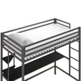 thumbnail image 4 of Novogratz Maxwell Metal Twin Loft Bed with Desk & Shelves, 4 of 9