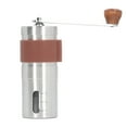 thumbnail image 2 of Molinillo de café manual portátil de acero inoxidable con rebabas de cerámica, mini molinillo de café para cocina de campamento, oficina, marrón, 2 of 10