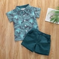 thumbnail image 6 of LYMAYTER Toddler Kids Short Sleeve Shirt + Short 2 PCS Outfit Summer Hawaiian Casual Suit for 6 Months to 3 Years, 6 of 6