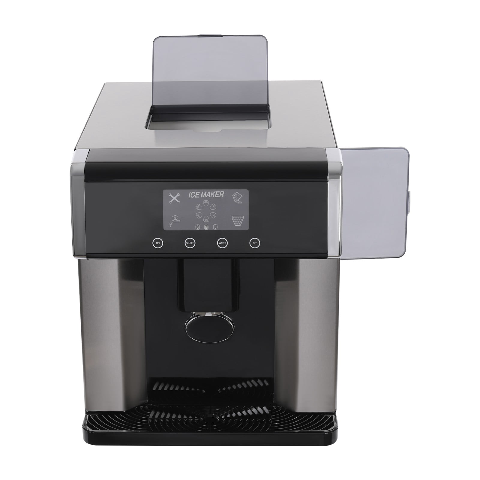 Countertop Ice Maker Dispenser, 2-in-1 Ice Water Maker, Electric Ice Dispenser for Homes, Cafes, Offices, and More (12.2*16.14*14.57in)