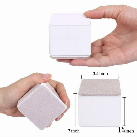 4 pcs White Furniture Risers Self-Adhesive Bed Legs Rectangle Height 5 cm
