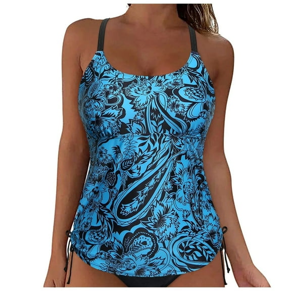 Edvintorg Womens Blouson Tankini Top No Bottom Loose Fit Swim Top Modest Tank Tops Bathing Suits