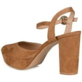 thumbnail image 3 of Journee Womens Roslynn Almond Toe High Block Heel Pumps, Widths Available, 3 of 10