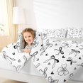 thumbnail image 4 of Manfei Black Coquette Bowknot 7-Piece Twin Bedding,Cute Bow Bedding Comforter Set,Light Gray Reversible, 4 of 7