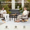 thumbnail image 5 of NATURAL EXPRESSIONS 3 Piece Outdoor Bistro Set, Swivel Glider Rocking Chairs Patio Conversation Furniture Set with 2 Rockers, Metal Table for Backyard, Porch,Balcony, 350lbs, Off-whitr, 5 of 7