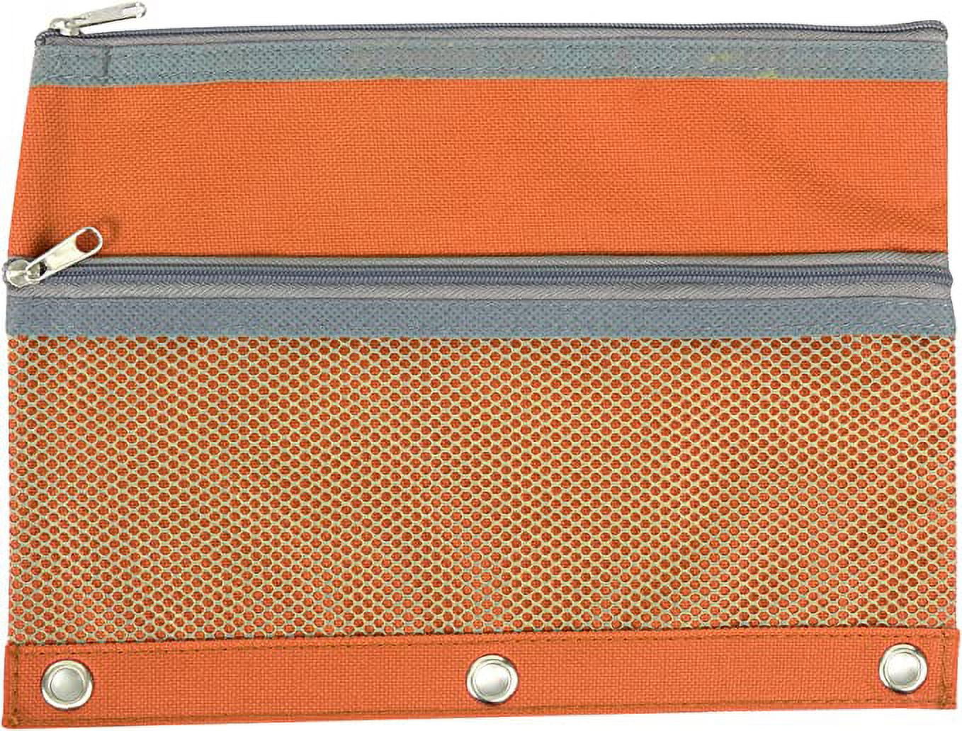 Trailmaker 3-Ring Binder Pencil Cases With Mesh Pockets, 7" x 9-13/16", Assorted Colors, Pack Of 100 Cases