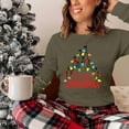 thumbnail image 7 of Christmas Tree Shirt Women Christmas Embroidered Trees Long Sleeve Shirts Gift Xmas Graphic Tee Tops, 7 of 7
