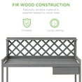 thumbnail image 3 of Best Choice Products Outdoor Wooden Garden Potting Bench, Workstation Table w/ Cabinet Drawer, Open Shelf - Gray, 3 of 8