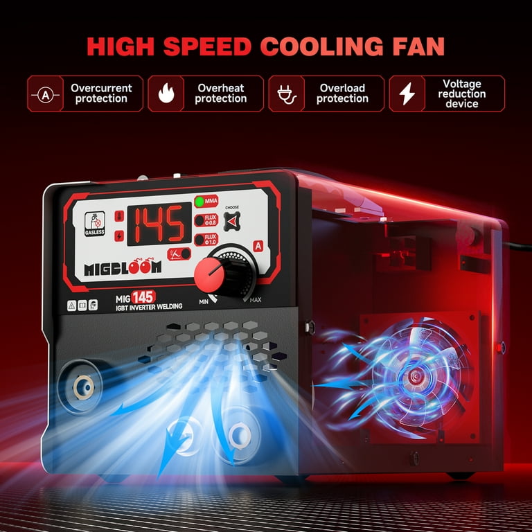MIGBLOOM 145A Flux Core MIG Welder 110V 3 in 1 Gasless MIG/Stick
