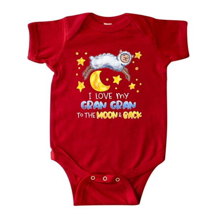 

Inktastic I Love my Gran Gran to the Moon and Back Cute Sheep Gift Baby Boy or Baby Girl Bodysuit