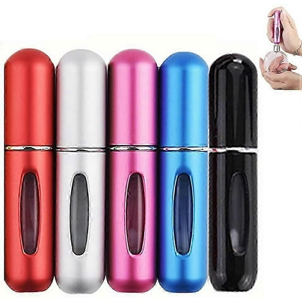 5 Pcs 5ml Perfume Atomiser Bottles Portable Mini Travel Portable Perfume Glass Bottle Travel Aluminum Spray Atomizer