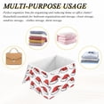 thumbnail image 6 of Yayeee Collapsible Storage Bin with Lid Fabric Closet Decorative Basket with Handles, Red Santa Hats Pattern, 6 of 7