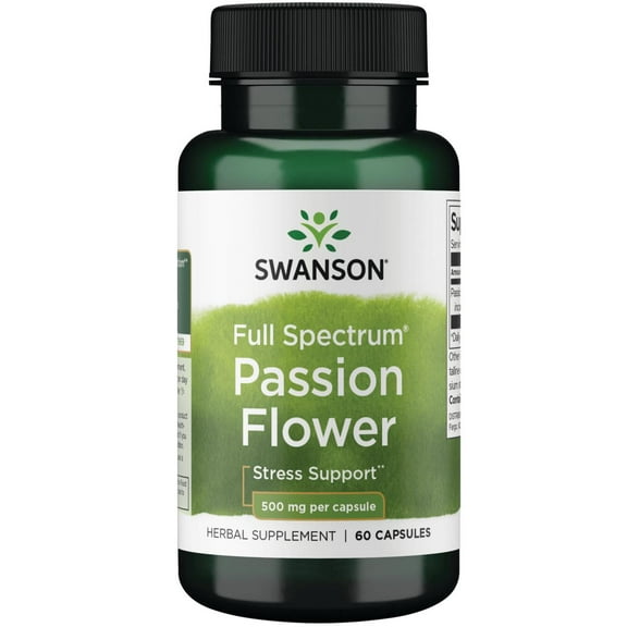 Swanson Full-Spectrum Passion Flower 500 mg 60 Capsules
