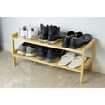 thumbnail image 2 of Eccostyle 2 Tier Slatted Stackable Solid Bamboo Shoe Rack - Natural, 2 of 7
