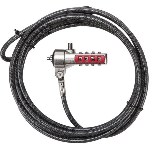 Targus DEFCON Serialized Cable Lock PA410S-1 * 6.5 ft Steel Laptop Security Cable, Combination Lock, Kensington Slot Compatible