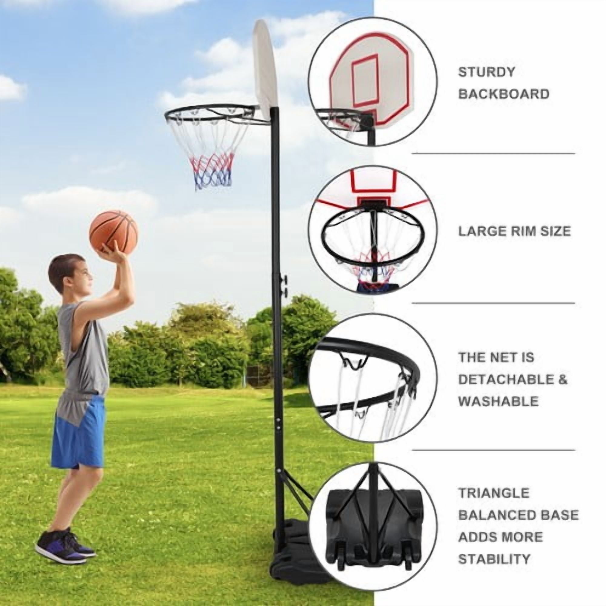 SONGMY Mini Basketball Hoop, Double Electronic Hoop Backboard Systems, Portable Indoor Outdoor Basketball Set for Kids