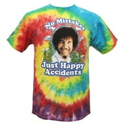 Bob Ross No Mistakes Just Happy Accidents Men's Tie Dye T-Shirt