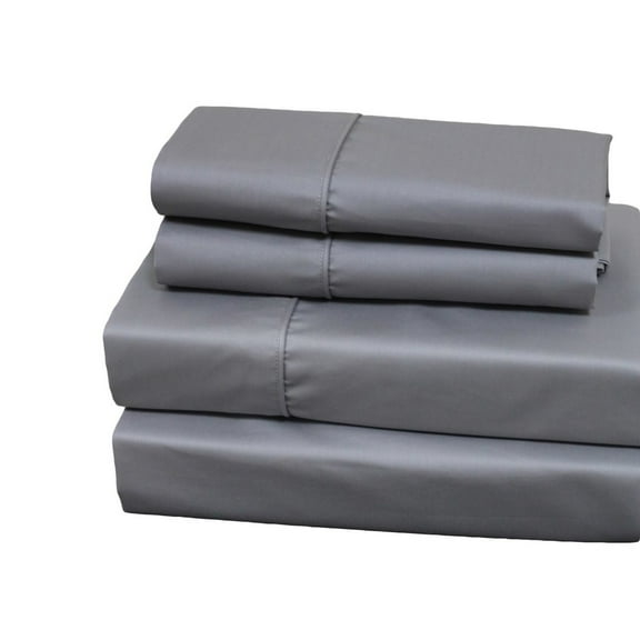 Un-Attached Waterbed Sheet Set 650 Thread count Wrinkle-Free - California Queen - Gray