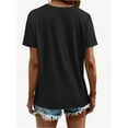 thumbnail image 2 of Women's T Shirts V Neck Casual Short Sleeve Summer Basic Tops Tees, 2 of 5