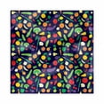 thumbnail image 1 of Food Decorative Napkins Set of 4, Repetitive Pattern of Vegetables and Fruits in Cartoon Design Organic Health, Silky Satin Fabric for Brunch Dinner Party, 12", Indigo Multicolor, by Ambesonne, 1 of 2