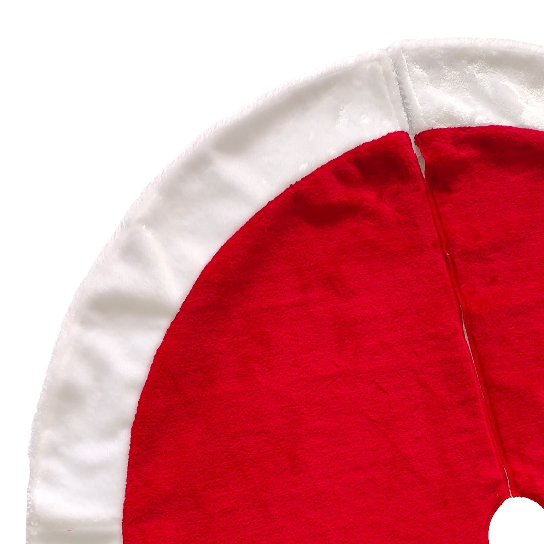 Plush Christmas Tree Skirt, Red and White, 48", by Holiday Time