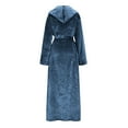 thumbnail image 5 of 2025 Plush Robes for Women with Eye Mask Warm Fleece Hooded Bathrobe Super Soft Long Spa Robe with Pockets, 5 of 8
