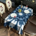 thumbnail image 2 of Blue Tie Dye Flower Mandala Pattern Rectangle Tablecloth 60"x120",Waterproof Polyester Rectangle Table Cloth, Wipeable Spillproof Polyester Tablecloth for Dining, Camping, Indoor and Outdoor, 2 of 6
