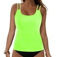 thumbnail image 3 of GEWSEY Womens Tankini Top Only Athletic Swim Top Modest Tankini Swimsuit No Bottom (Green, XL), 3 of 9