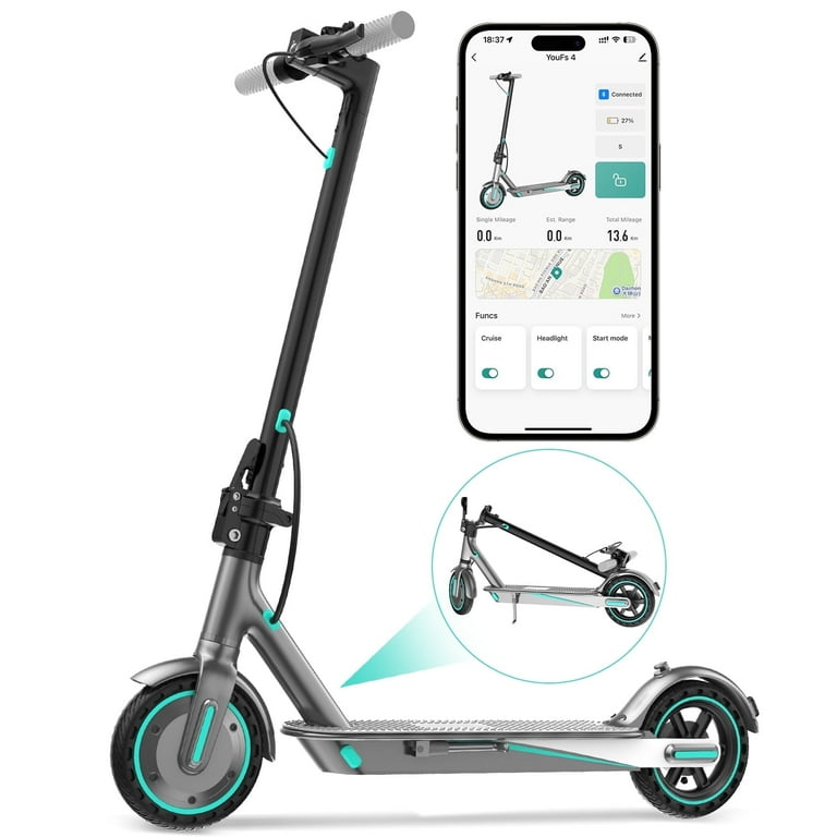 350W Adult Electric Scooter 36V 10.4Ah Escooter Kick Scooter Support Tuya APP Lightweight Long Range 30km Scooter EU Warehouse