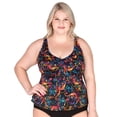 thumbnail image 4 of Black Twist Front Plus Size Swim Top - 24W, 4 of 5