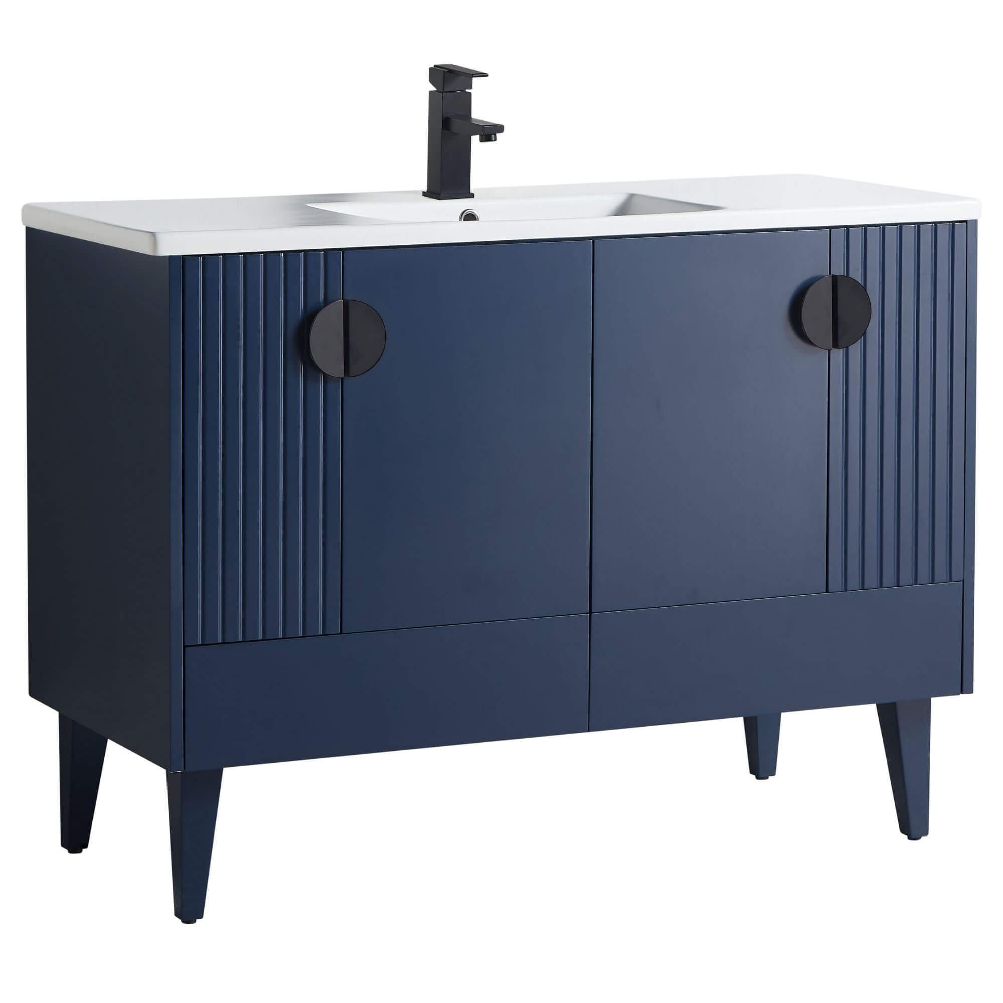 Venezian Collection - 48" Single Navy Blue Bathroom Vanity ...