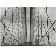 Ambesonne New York Jigsaw Puzzle, Brooklyn Bridge Cables, Heirloom-Quality Fun Activity for Family Durable Cardboard, 1000 pcs, Dust and Black