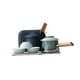 thumbnail image 3 of Juego de tetera de cerámica, taza de té de porcelana, estuche de almacenamiento hecho a mano, tetera china de Kung Fu Azul claro, 3 of 9