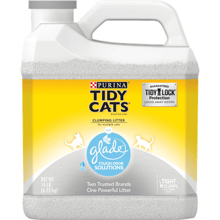 Purina Tidy Cats Clumping Cat Litter, Glade Clear Springs Multi Cat Litter - 14 lb. (Best Way To Dispose Of Cat Litter)