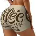 thumbnail image 2 of Vsdgher Coffee Time (2) print Workout Shorts for Women Seamless Soft Smooth Gym Yoga Scrunch Active Exercise Fitness Shorts, 2 of 8