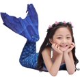 thumbnail image 4 of 4PCS Mermaid Tails for Swimming for Girls Kids Mermaid Swimsuit Costume Princess Bikini Set Bathing Suits_Special Gift, 4 of 4