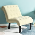 thumbnail image 4 of Armless Accent Chair Modern Upholstered Tufted Lounge Chair Beige, 4 of 11