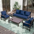 thumbnail image 7 of Kimunuk Outdoor Seat Cushion Set, 24" X 24" X 4" Water-Resistant & Fade-Resistant Patio Furniture Replacement Cushions with Handle and Straps for Sofa Chair, Blue, 7 of 7