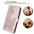 thumbnail image 4 of Allytech Slim Wallet Case for Samsung Galaxy S23 Ultra, [Embossed Pattern PU Leather] [ Card Slots & Cash Pocket & Magnetic Clasp], Kickstand Shockproof Anti-Scratch Protective Fashion Case, Rosegold, 4 of 6