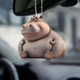 thumbnail image 4 of 100Fens Cute Hippo Nap Time Acrylic Pendant Key Chain Car Rearview Mirror Accessories Backpack, 4 of 7