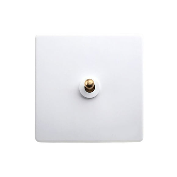 Seitruly Interruptor de pared, palanca de enchufe, Control de palanca, mejora blanca, Panel de luz de latón antiguo para el hogar, conector de suministro Electrónica miscelánea Blanco uno